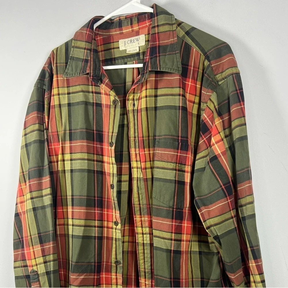 J. Crew Plaid Button Down Cotton Large